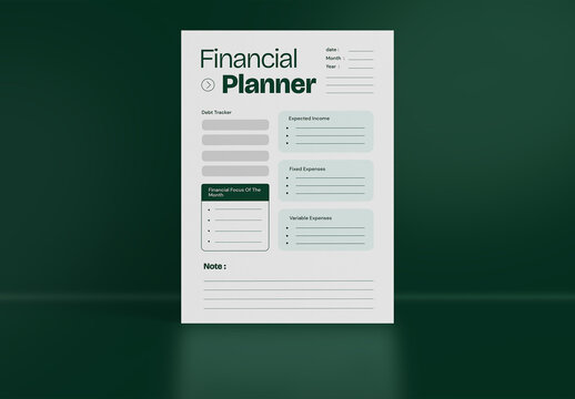 Green And White Financial Planner