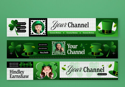 Green Modern St Patrick Social Media Cover