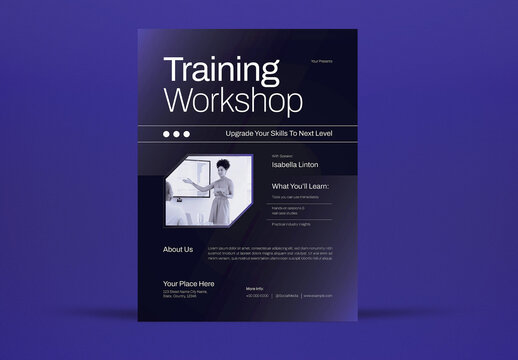 Purple Simple Training Workshop Flyer Set
