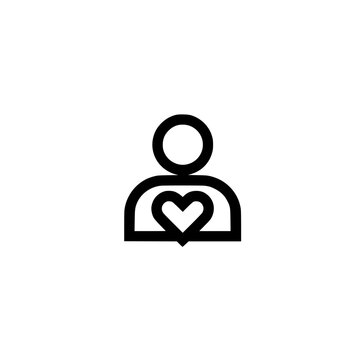 Creative logo showing individual figure carrying heart inside, highlighting kindness and vitality