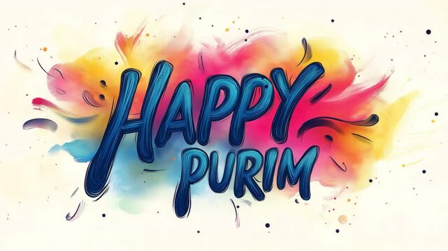 Happy Purim, postcard, religion