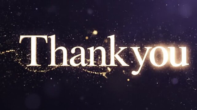 Thank You Message with Sparkling Background.