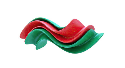Obraz premium Red and Green Wavy Forms with Speckled Texture