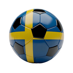 Obraz premium Sweden flag soccer ball isolated on transparent background