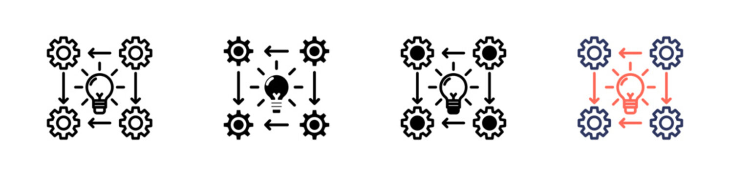 development icon set multiple style collection