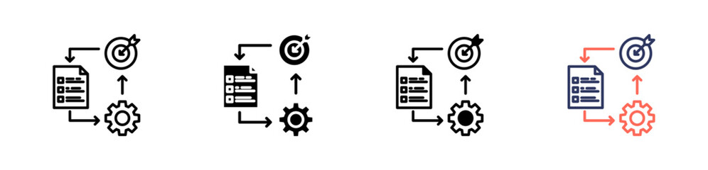 Obraz premium business planning icon set multiple style collection