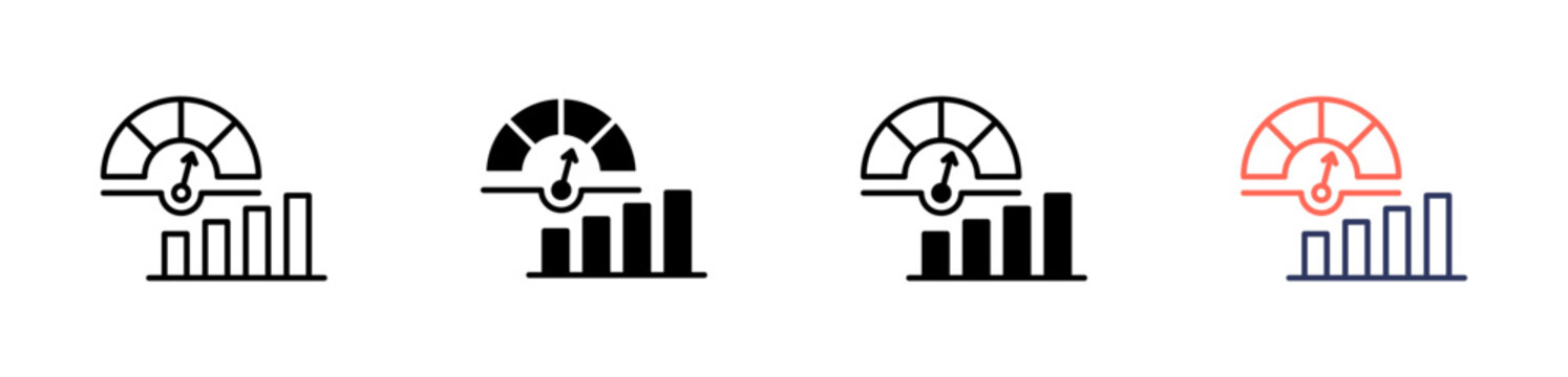 Key Performance Indicators icon set multiple style collection