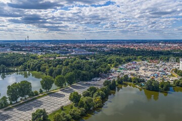 Die fränkische Metrolpole Nürnberg von oben - Dutzendteich, Volksfestplatz, Zeppelinfeld © ARochau
