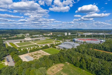 Die fränkische Metrolpole Nürnberg von oben - Zeppelinfeld, Frankenstadion © ARochau