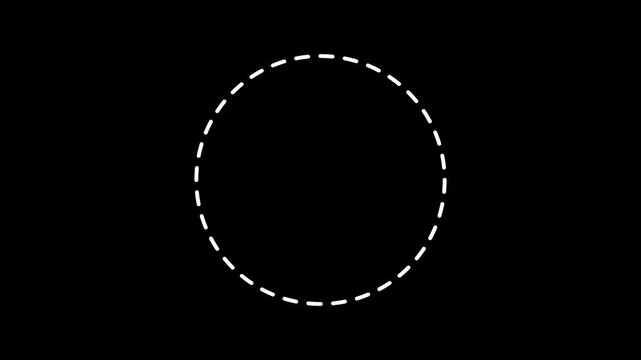 Line dot circle frame animation. Rectangular doodle scribble motion graphics. dots rotating in a circle 4k video.