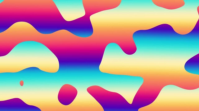 Looping abstract visuals. Hypnotic repetitive pattern of flowing liquidlike layered colors. Continuously looping abstract fractal waves and smooth color transitions