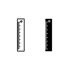 Two different ruler icons in black and white Vector