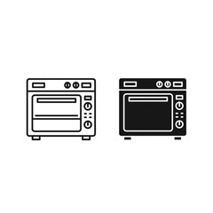 Obraz premium Line drawing of two different ovens side by side Vector