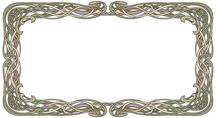 Ornate Celtic Border Frame Illustration with intricate decorative details