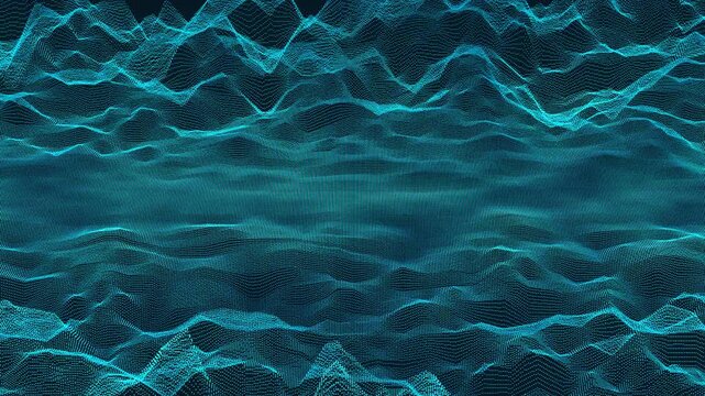 Seamless Looping Blue Digital Wave Background for Fintech Interfaces and Technology Branding Systems, Animation for Broadcast Media and Tech Conference Screens