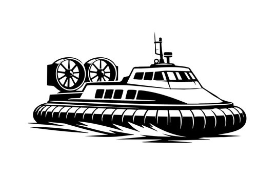 Simplified cutaway-style exterior view of a hovercraft