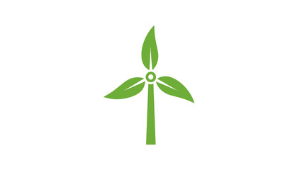 Obraz premium Green plant with three leaves icon.