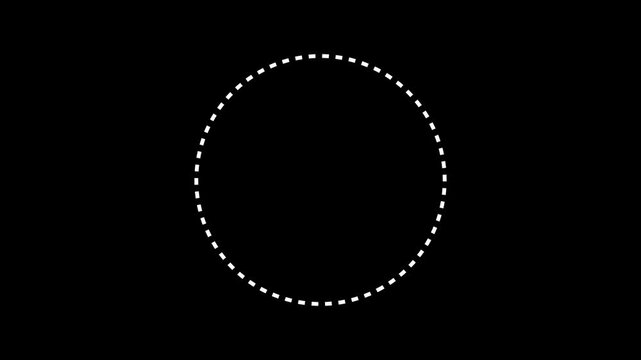 Line dot circle frame animation. Rectangular doodle scribble motion graphics. dots rotating in a circle 4k video.