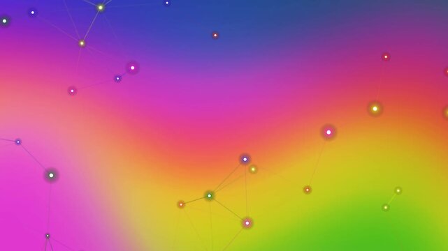Vibrant Rainbow Gradient Background with Sparkling Particles and Glittering Lights in Motion