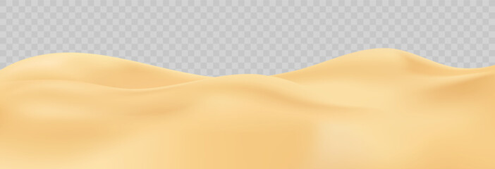 3d sand dunes background. Abstract desert mountain for game island or travel landscape summer illustration. Realistic vector Sahara environment, minimalist hill for safari or adventure, beach scene © Frogella.stock