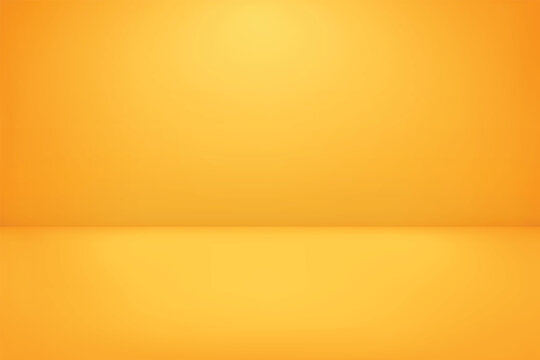 Empty yellow studio room interior, soft limbo light shadow. Architecture background, product presentation scene. Mockup, exhibition, advertising banner. Realistic 3d vector illustration