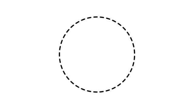 Line dot circle frame animation. Rectangular doodle scribble motion graphics. dots rotating in a circle 4k video.