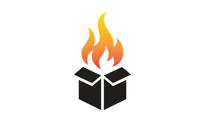 Modern fire box logo template vector illustration