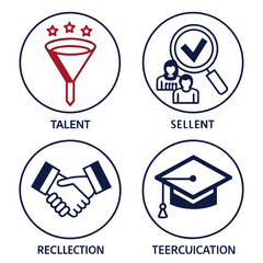 Fototapeta premium Five icons representing different aspects of business and education. Vector