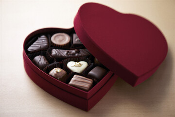 Heart Shaped Box of Dark and Milk Chocolates for Lovers
