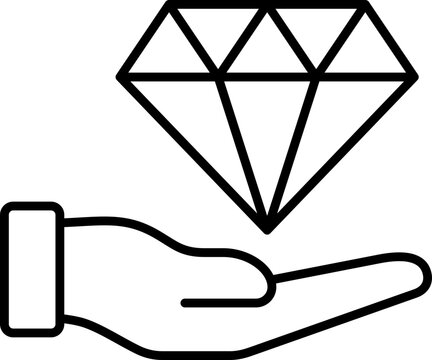 Black value icon - outline