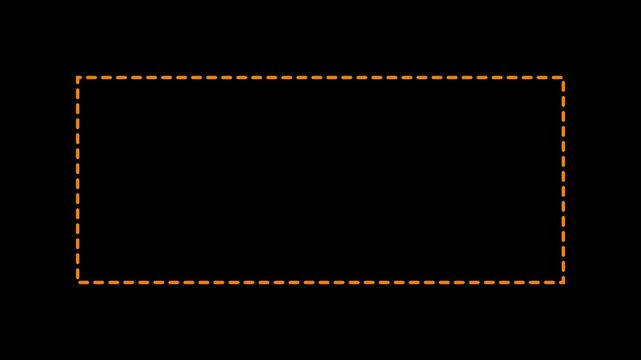 Line dot Rectangle frame animation. Rectangular doodle scribble motion graphics. dots rotating in a circle 4k video.
