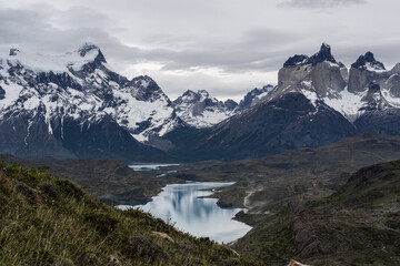Torres del Paine, Chile:  Panorama from Mirador Condor in Torres del Paine National Park in Patagonia Region in Chile