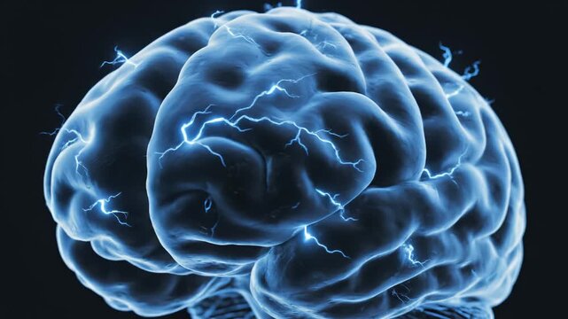 Human brain with neural activity