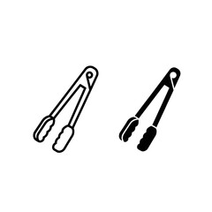 Obraz premium A pair of black and white drawings of tongs Vector