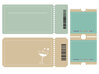 ヴィンテージチケットのデザインテンプレートセット/ Vintage Ticket Template Set