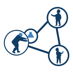 A modern flat design icon representing social icon. 