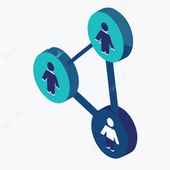 A modern flat design icon representing social icon. 