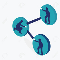 A modern flat design icon representing social icon. 