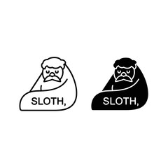 A sloth with a beard and mustache Vector © MultiForma