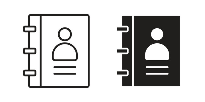 Address book icon. linear style sign for mobile concept and website ui design