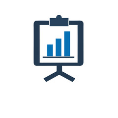 A modern vector style icon featuring a workplace 