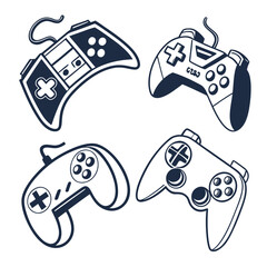 A collection of various video game controllers from different gaming consoles. Vector ©  MST RABEYA  BEGUM