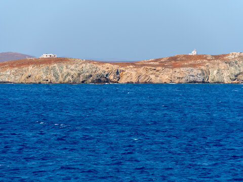 Abandoned Baos island near Mykonos island in Greece