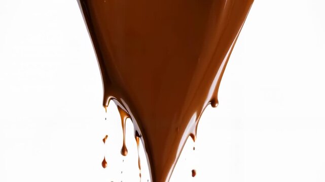 Chocolate dripping down a white surface