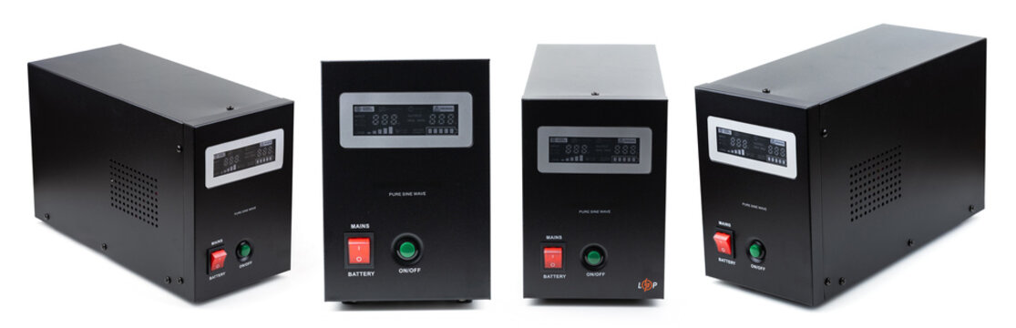 Uninterruptible power supply isolated on white background. Backup Power UPS.