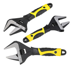 Obraz premium set wrench adjustable isolated on a white background. spanner tool for repair
