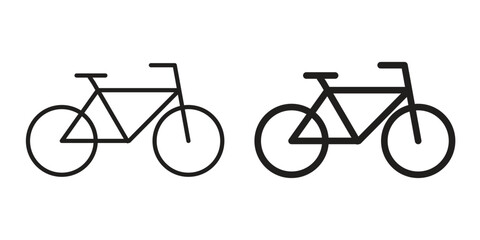 Fototapeta premium Biking icon. linear style sign for mobile concept and website ui design