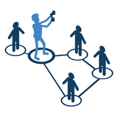 A networking social connections or team collaborate 