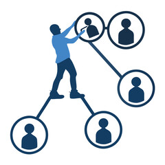 A networking social connections or team collaborate 