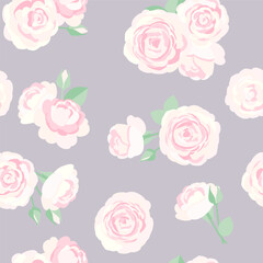 ピンクのバラのレトロなシームレスパターン
